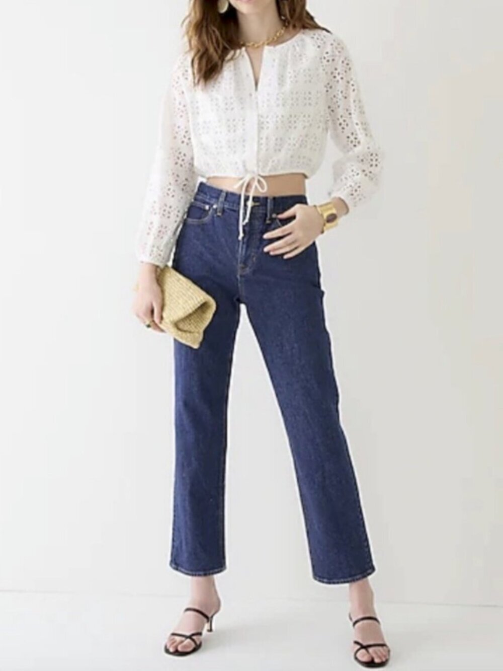 J Crew High Rise '90s Classic Straight Fit Jean in Cooper Square Wash